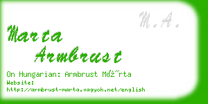 marta armbrust business card